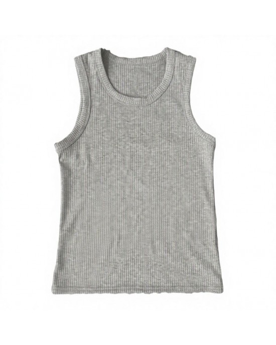 Men's Ribbed Fitness Tank Top Breathable Sleeveless Gym Vest Slim Fit Workout Undershirt Black White Gray