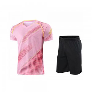 Men's Breathable Short Sleeve Tennis & Badminton Uniform Set for Adults